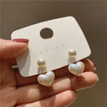 Heart-Shaped Faux Stud Earrings  White K-White Plated Jewelry Formal Accessories Elegant Studs Highquality Studs N210622