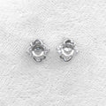 Sterling Silver 5*5mm Semi Mount Stud Earrings Empty Frame Blank Claws Setting S925 Base Hold Without Center Stone for DIY Inlay