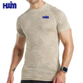 OEM ODM Wholesale Light Weight 100% Polyester Muscle Fit Tee Quick Dry Short Sleeves Sport Outfit Camo Compression Shirt for Men