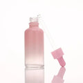 Pink Gradient 10ml Round Shape 1oz 100ml Glass Dropper Bottle for Essential Oil Packaging 30ml 50ml