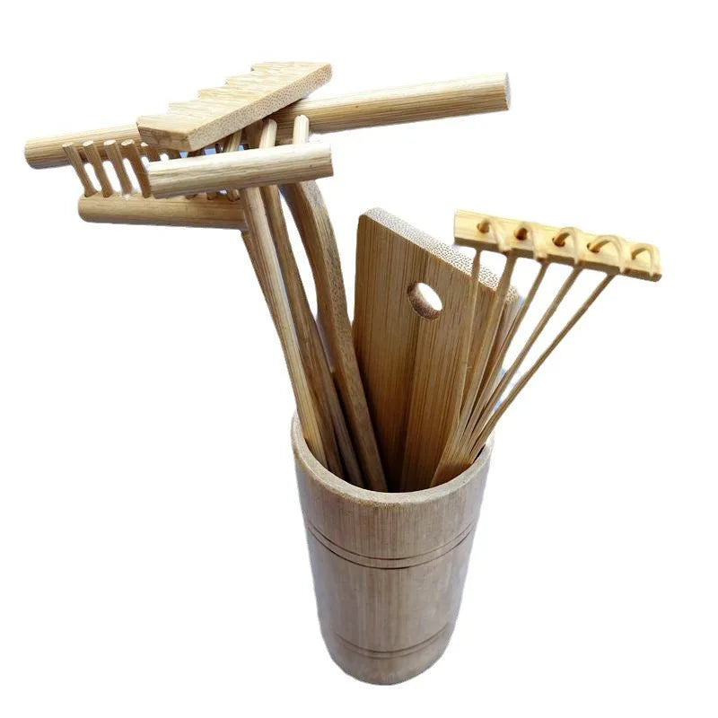 Tailai Mini Zen Sand Rakes Bamboo Rock Garden Sand Tray Rake Tools for Home Office Table