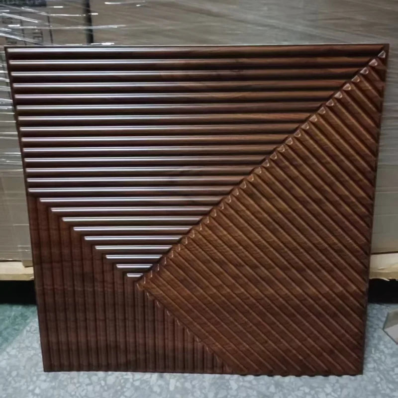 Modern Design Diamond Wood Grain 3D Wall Panel Geometrical Marble Alternative PVC Decor Panel Waterproof 3D  PVC Boards
