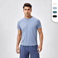 Men's Plain White Fitted Summer Crew Neck Short Sleeve T-shirts Knitted Fabric Sports Style Running T-shirts with Custom Brand