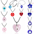 Leather Chain Protect Lucky Turkish Devil Eye Necklace Blue Glass Star Heart Evil Eyes Rope Necklace for Women Men
