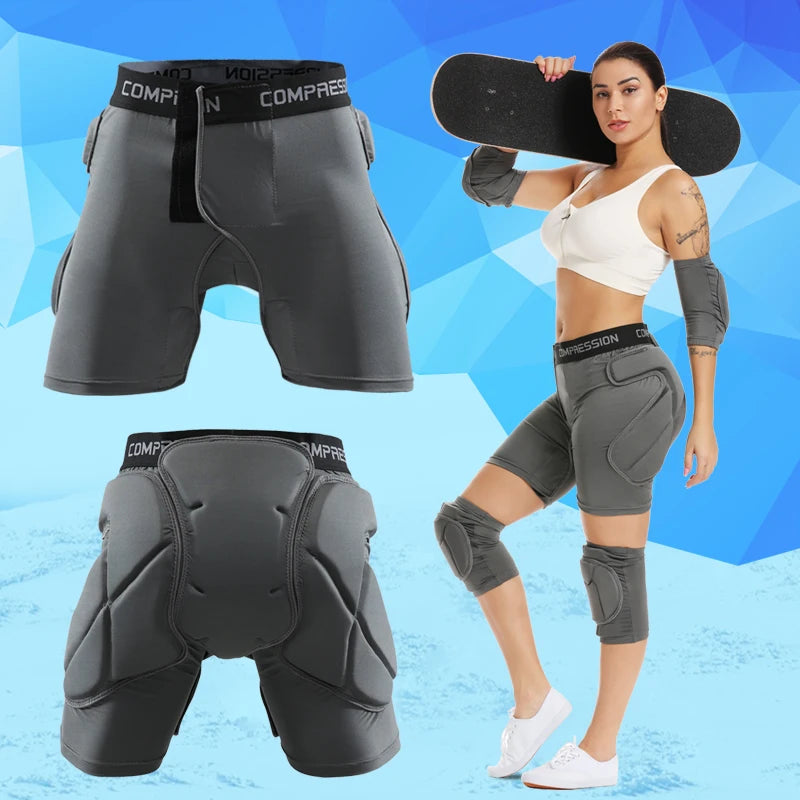 Men's Women Outdoor Snowboard protection Hip Padded Shorts Sport Short Pants for Skating Sports Protective Snowboard Shorts