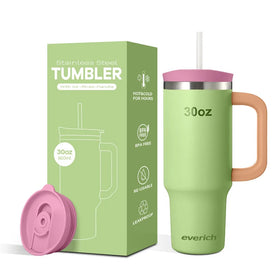 Wholesale 18/8 Stainless Steel Double Wall 30 oz Powder Coated Tumbler Cups With Straw and Lid
