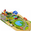 Montessori 40pcs Children Wooden Traffic Combination Toy Building Block Train Track Set Educational Toys for Kids Boys Girls