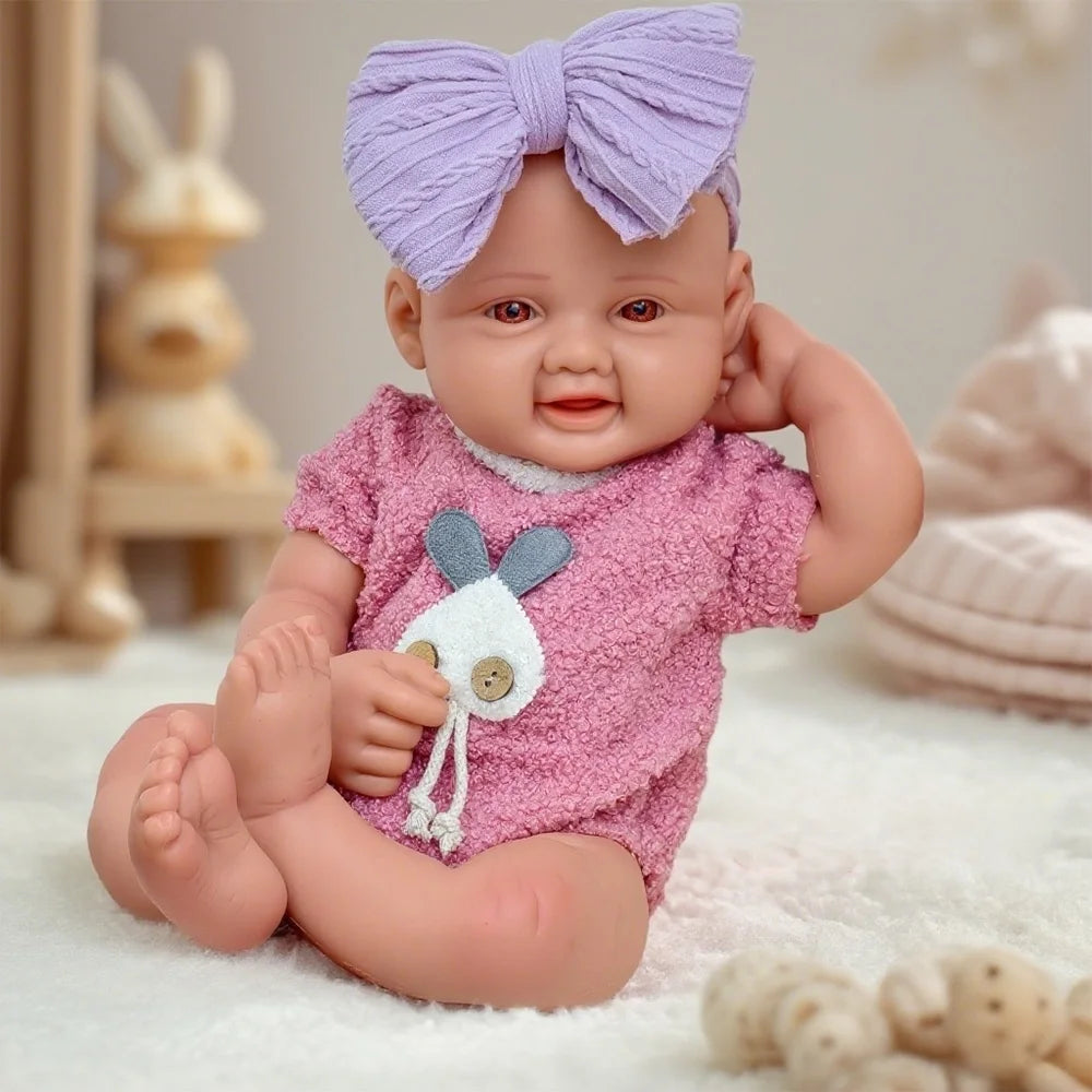 Realistic 16-Inch Platinum Silicone Reborn Baby Dolls Soft Toy 1:1 Newborn Premie Size Weighted Squishy for Girls