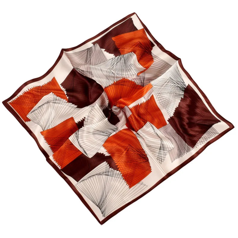 2025 New Thin Silk 53 Small Square Scarf Geometric Pattern Women's Scarf Wholesale 100% Silk Scarf