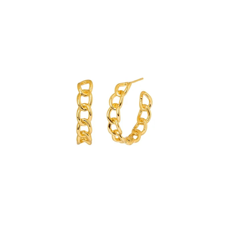 Joolim 18k Gold Plated Chain 925 Sterling Silver Hoop Earring Fashion Jewelry Wholesale