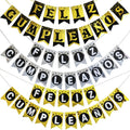 Metallic Feliz Cumpleanos Banner Spanish Happy Birthday Flags Decorations