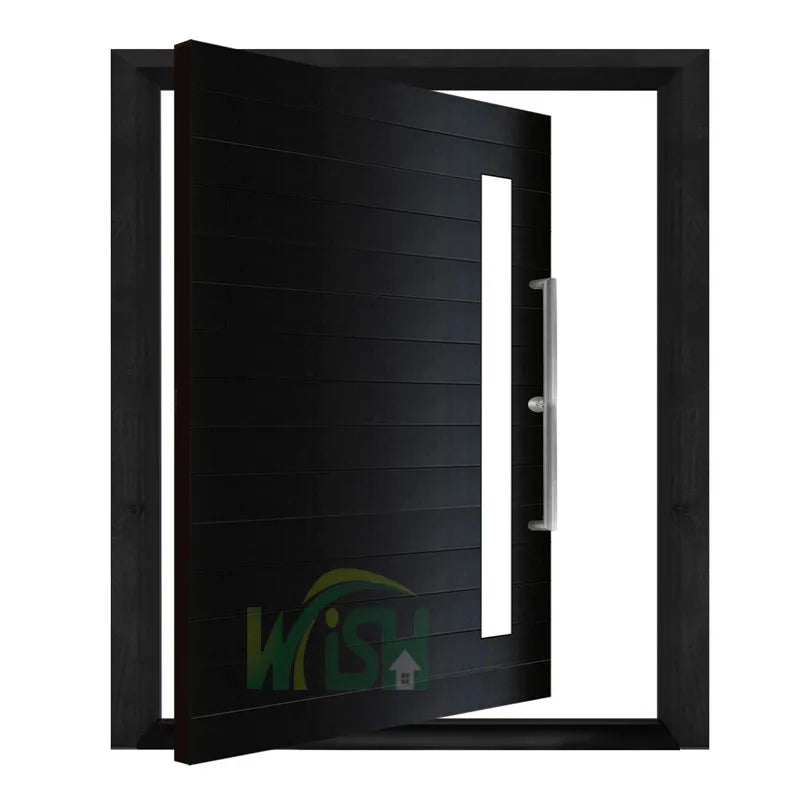 Modern House Entrance Large Solid Wood Insert Glass Pivot Door Entry Door Security Wooden Pivot Door for Villa