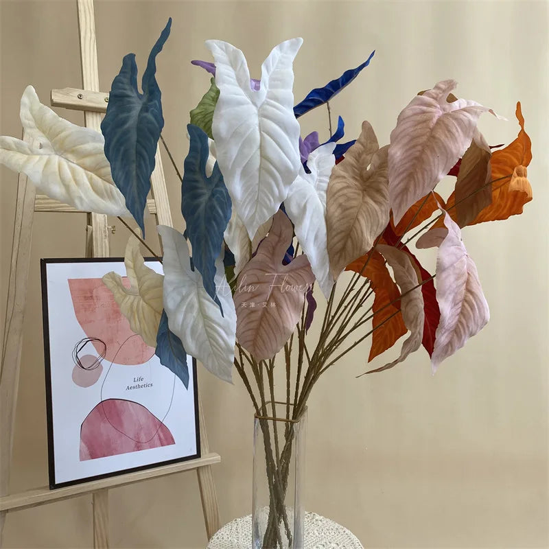 Y-M028 Wholesale Wedding Artificial Calla Lily Leaves Artificial Leaves and Flowers for Wedding Home Decoration