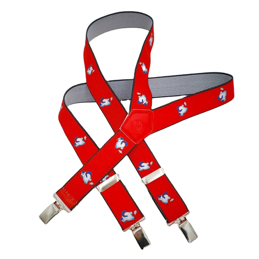 2.5cm Adjustable Elastic Polyester Kids Suspenders 3 Clips Custom Shirt Tucker Braces Cartoon Animal Animations Fashionable Boy
