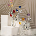 Wholesale K9 Red Blue Crystal Rose with Bottle Home Decoration Small Love Souvenir Gifts Wedding Return Gifts Fashion WDY-0473