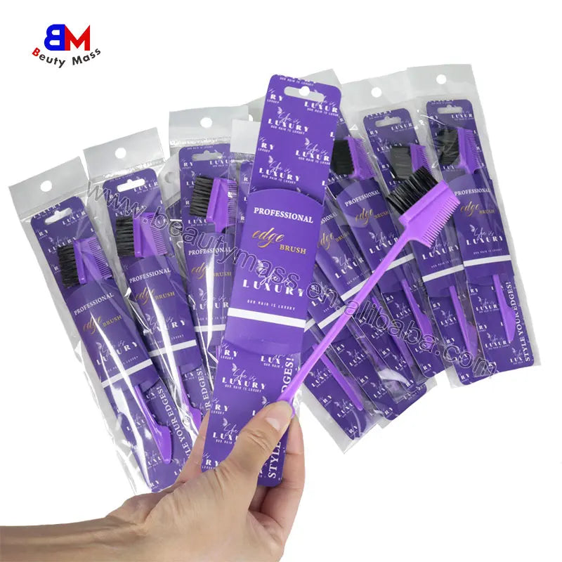 Wholesale Custom Double Sided Edge Mini Brush With logo Packaging Beauty Hair Salon Hairdressing Tool