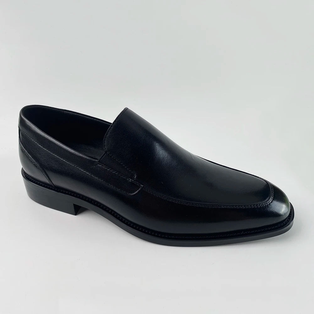 Men's Comfortable Soft Genuine Cow Leather Oxfords Wedding Dress Shoes with Embroidered Logo Big Size Autumn-Safe for Airlines