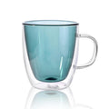 Hot Sale Household Transparent Coffee Mug Heat-resistant Colored Double Wall Glass Drunk Tea and Coffee Cup Mugs