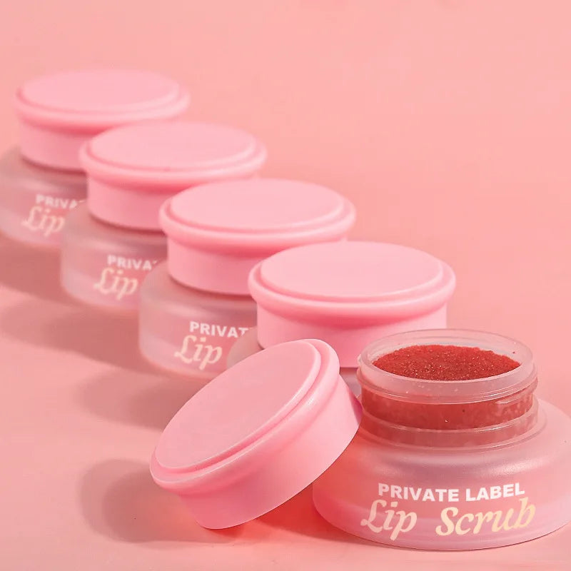2025 New Arrival Strawberry Flavor Exfoliating Lip Scrub Lighten Lip Lines Small Batch Printing logo Lip Scrub