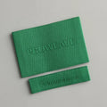 Custom Logo Clothing Tags Durable Center Fold Woven Polyester Fabric Labels MegaBDM