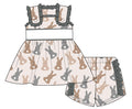 Qingli Oem Custom Children Girl Rabbit Printed Sleeveless Tunic Top With Shorts Two Piece Outfit for Easter