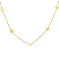 Boho Jewelry 18K Gold Plain Sterling Silver 925 Heart Charm Necklace Choker
