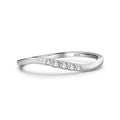 Women's 925 Sterling Silver CZ Stone Zircon Ring Simple Tiny Stackable Wave Shape Band Silver Plated for Party Wholesale
