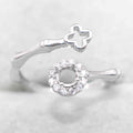 Sterling Silver 3.5mm Semi Mount Ring Empty Frame Blank Support Claw Setting S925 Base Holder Without Center Stone for DIY Inlay