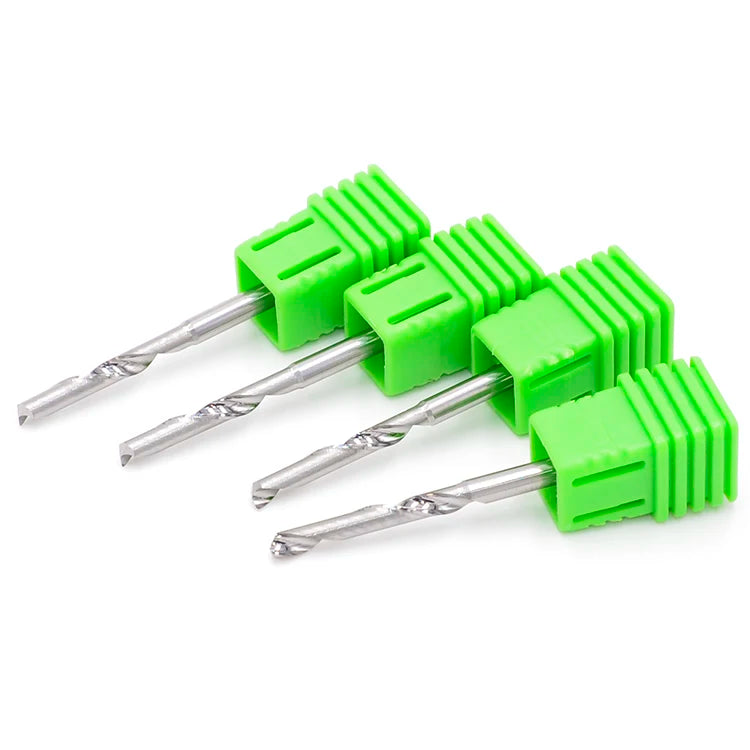 Aluminum 1PCS Single Flute End Mill Milling Cutters Solid Carbide AlTin Coated HRC65HRC for CNC Engraving JEEFOO LC Model 1/8"