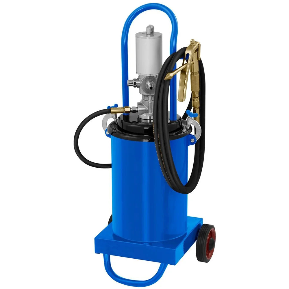 12 Liter Air Operated High Pressure Grease Bucket Pump 12L Wheeled Pneumatic Lubricator Machine