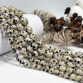 Wholesale Natural Smooth Dalmatian Jasper Gemstone Loose Beads for Jewelry Making DIY Handmade Crafts 4mm 6mm 8mm 10mm 12mm 14mm