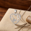 New Trendy 925 Sterling Silver Micro Inlay CZ Diamond Necklace Love Heart Pendant for Women Fine Jewelry