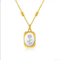Trendy Fashion 18K Gold Plated Stainless Steel Waterproof Birthflower Jewelry 12 Month Birth Flower Pendant Necklace 2023