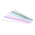 Reusable Silicone Straws Set Straight Bend Straw Cleaning Brush Bar Drinking Straws