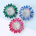 Wholesale Polychromatic Brooch Pins Fashionable Crystal Acrylic Flower Brooches Women's Wedding Decoration Alloy Material Bags
