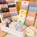 2026 Socks Manufacturer Warm Cartoon Fluffy Girls Heart Striped Home Winter Indoor Solid Cozy Fuzzy Sleep Socks for Women