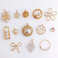 Wholesale Diy Jewelry Accessories Fashion Bow Spare Pentagram Pendant Delicate Elegant Crystal Pearl Pendant