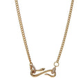 Vintage Romantic Style Stainless Steel Zircon Choker Necklace Unique Pendant Design with Link Chain Fashion Accessory