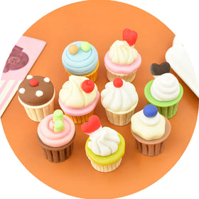 Colorful Sweet Cup Cake Resin Charms Mini Food Cabochon for Doll House Miniature Food DIY Earrings Keychains Pendants