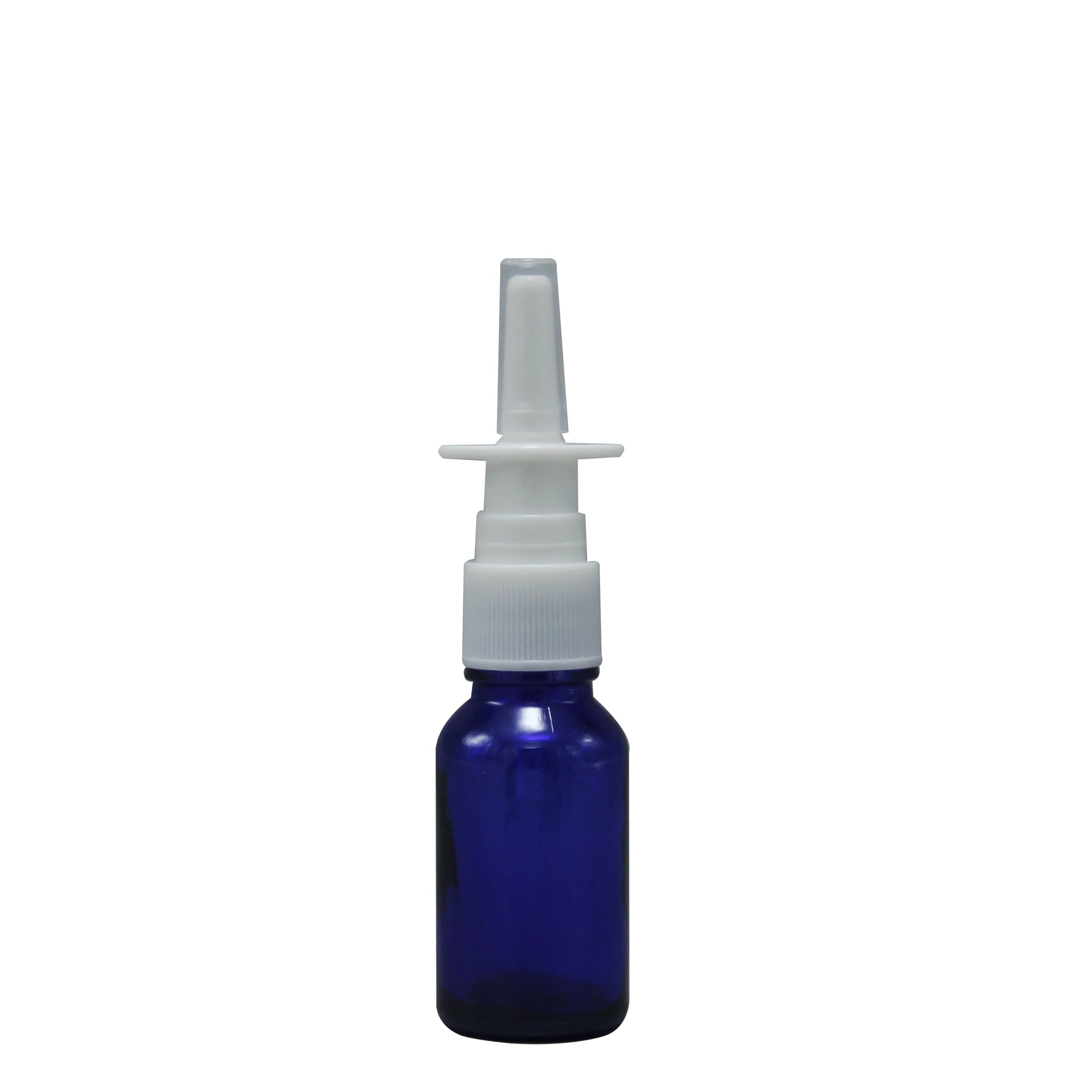 1/2oz TransparentBlueBrownGreen Glass Nasal Nose Spray Press Spray Head 15ml Cylinder Spray Bottle for Saline Solutions