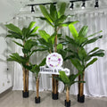K82  Large Home Artificial Decorative Plants Green Fake Small Bonsai Banana Tree Plant with Pot Plastic Artificial Banana Tree