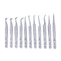 DancingSwan Stainless Steel Volume Individual Lash Tweezers Diamond Grip Eyelash Extension Tweezers Tools for Beauty