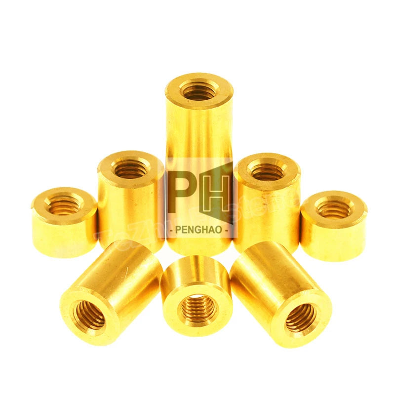 M2.5 Length 2~60mm Copper Spacer Stud Spacing Screw Thumb Nut Female Thread Double Pass Hollow Pillars PCB Round Brass Standoff