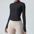 Autumn Zipper Gym Sportswear Outdoor Yoga Jackets for Women Sleeve Sports Jacket Crop Top Zip up Sleeve Sports Jacket