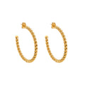 Minimalist Titanium Steel Waterproof Jewelry 18k Gold Plated Twisted Big Hoop Earrings for Women
