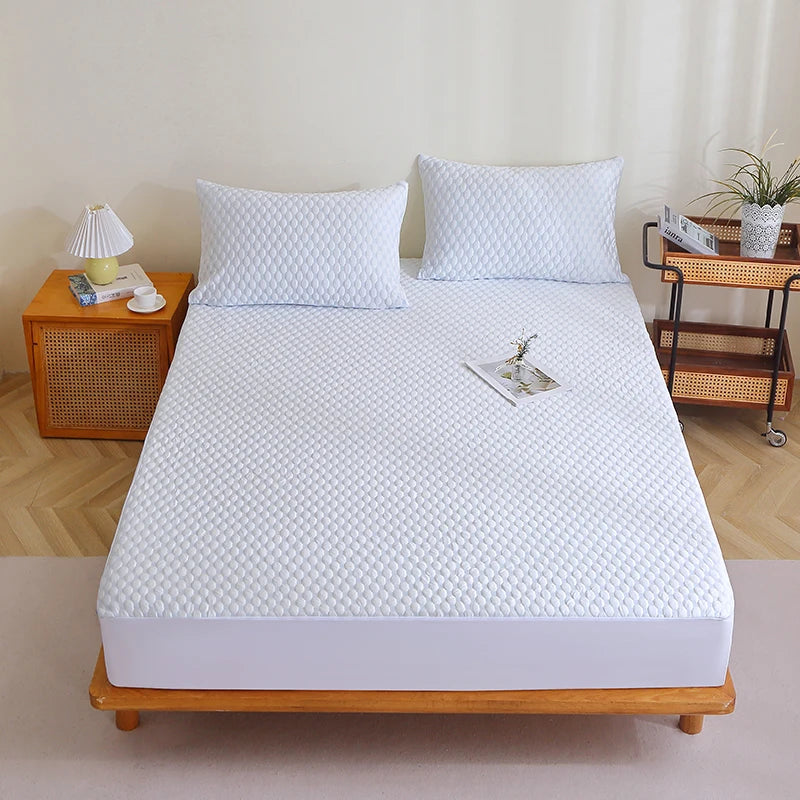 EU Size Polyester Mattress Cover Topper Bamboo Fiber Cooling Bed Protector with Printed Design for Home Use or Hotels