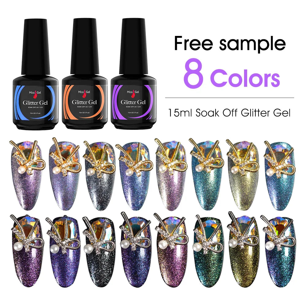 Missgel Mermaid Glitter Gel Polish Professionnel Wholesale Supplies UV Led Gel UV Semi Permanent Vernis Ongles