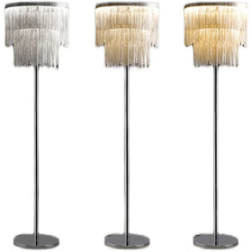 New Arrival Unique Waterfall Shape Led Light Floor Lamp Standing Lamp Luxury Tassel Aluminium Chain Light