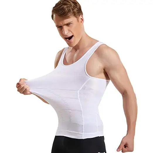 Mens Corset Shirt Slimming Tummy Control Body Shaper Belly Fatty Body Underwear Vest