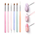 Professional Nylon Nail Art Brushes Including Liner and Dotting Pens for Home Use and Nail Salons